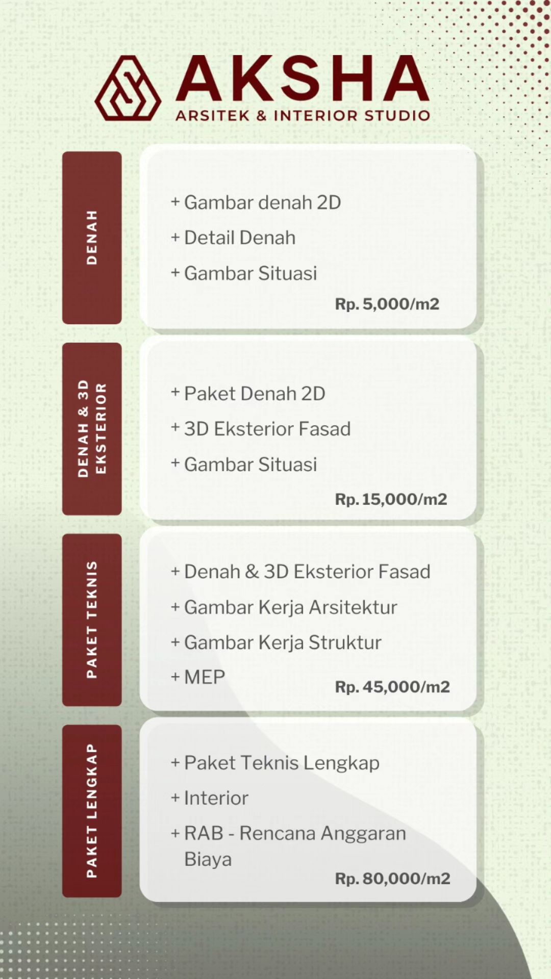 Paket Desain Arsitek Aksha Studio